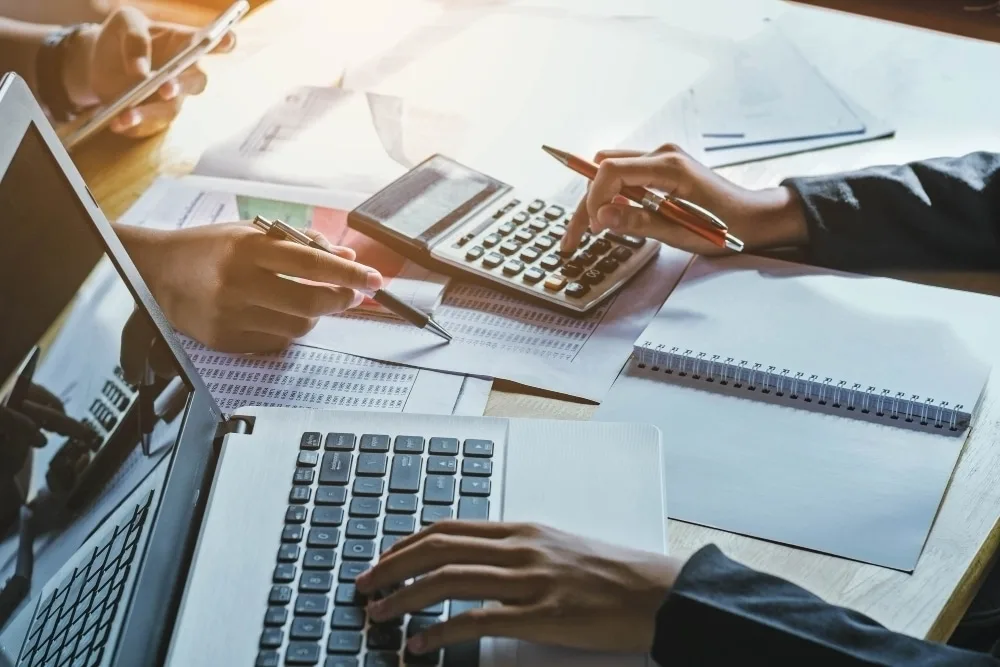 teamwork business woman accounting concept financial office